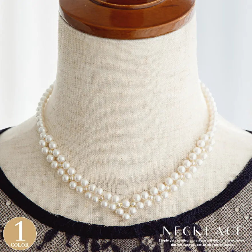 編み上げパールネックレス ネックレス パール 結婚式 アクセサリー チョーカー フォーマル パーティー レディース ウェディング シンプル ボリューム ショート パーティードレス通販TwinkleGIrls