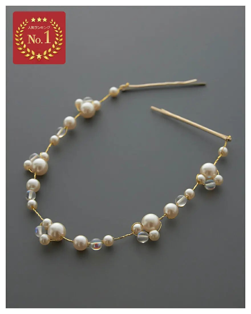 ヘアアクセサリー結婚式パールUピンアクセサリーヘアアクセサリーゲストパーティーヘアアクセゴールドお呼ばれ二次会