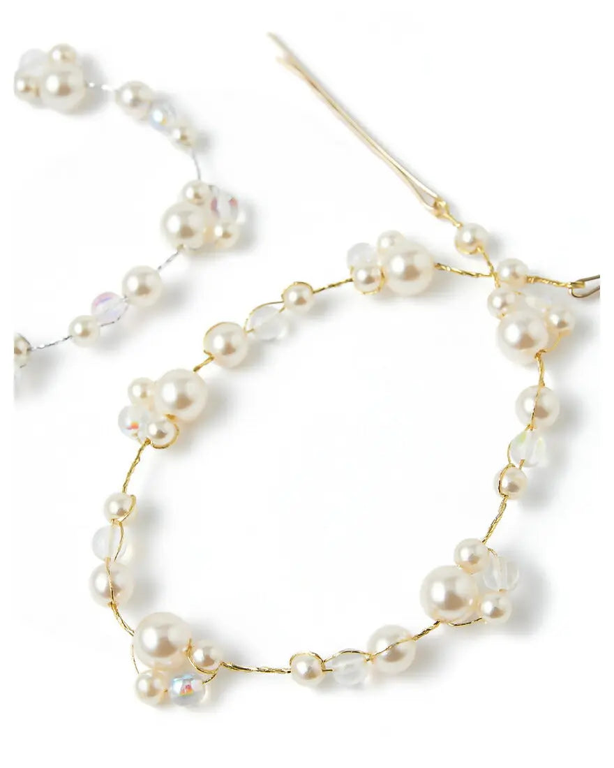 ヘアカフポニーフック結婚式ヘアアクセサリーパールヘアーカフウェディングヘアーアクセサリーお呼ばれゲストヘアピンパーティーヘアアクセ浴衣着物和装花嫁髪飾り二次会