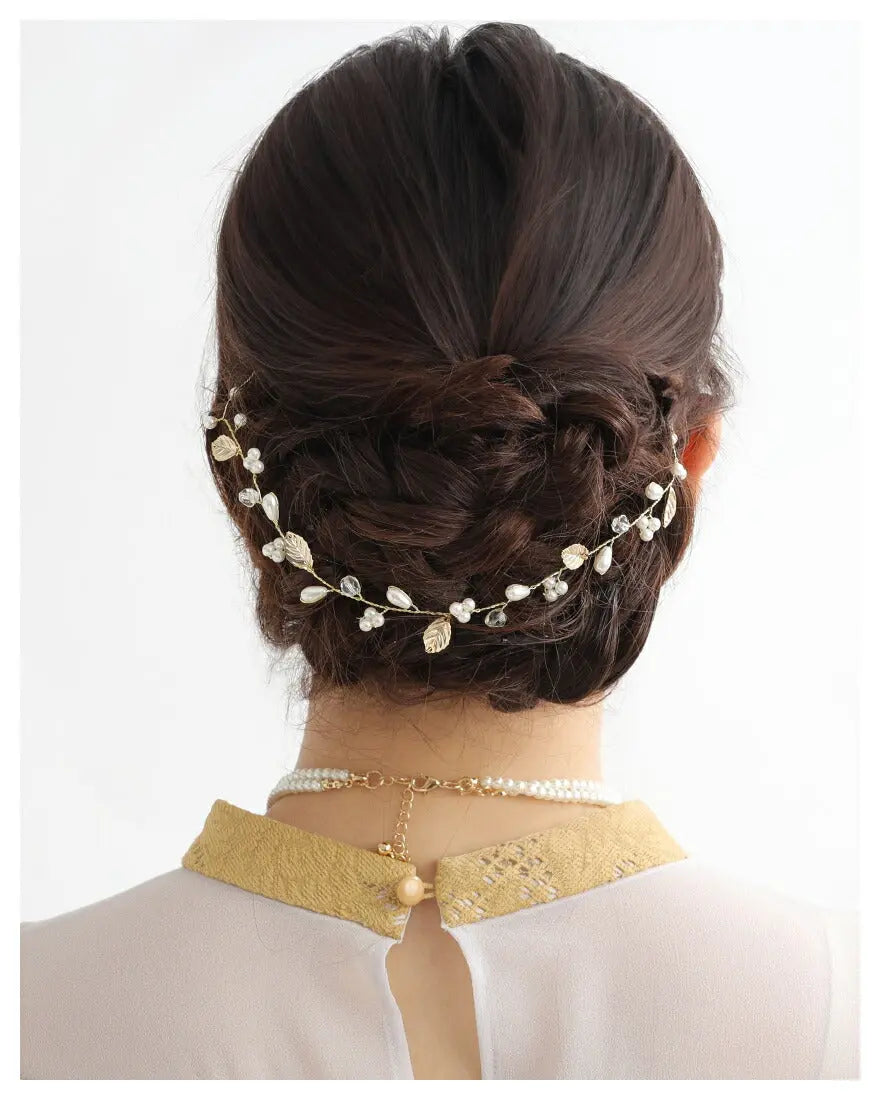 ヘアアクセサリー結婚式パールUピンアクセサリーヘアアクセサリーゲストパーティーヘアアクセゴールドお呼ばれ二次会