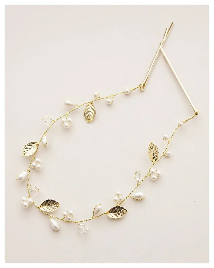 ヘアアクセサリー結婚式パールUピンアクセサリーヘアアクセサリーゲストパーティーヘアアクセゴールドお呼ばれ二次会