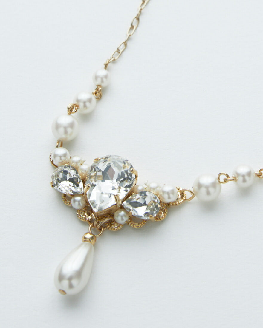 ネックレス結婚式パールアクセサリーパーティーゴージャスショートレディース2連50cm2WAYウェディングシンプルボリュームパールネックレス