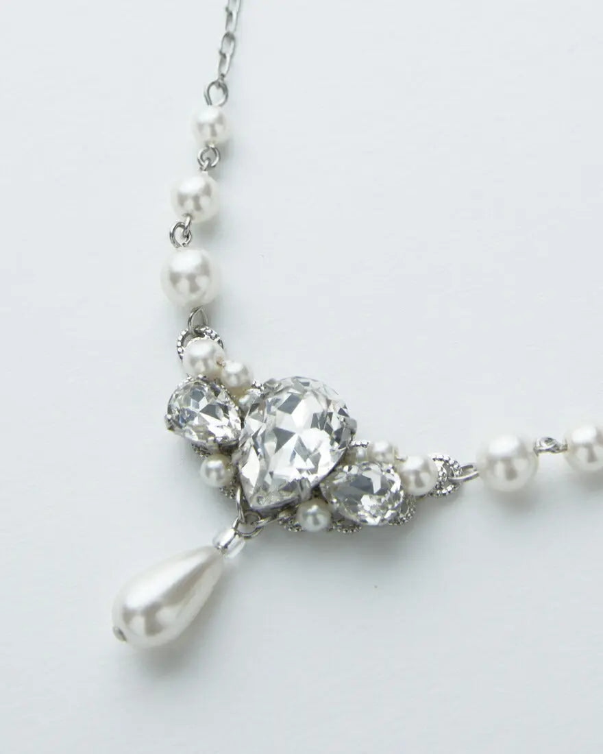 ネックレス結婚式パールアクセサリーパーティーゴージャスショートレディース2連50cm2WAYウェディングシンプルボリュームパールネックレス