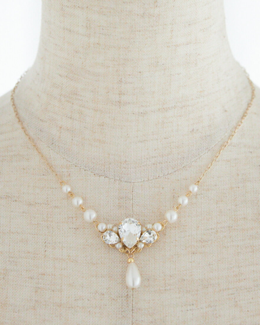 ネックレス結婚式パールアクセサリーパーティーゴージャスショートレディース2連50cm2WAYウェディングシンプルボリュームパールネックレス