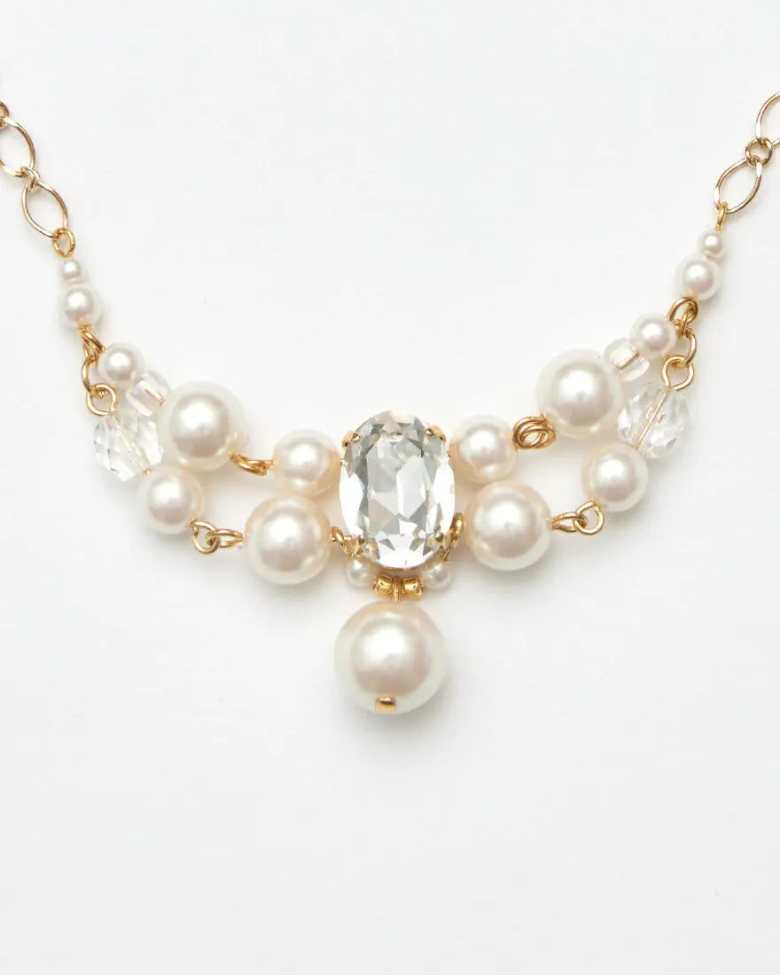 ネックレス結婚式パールアクセサリーパーティーゴージャスショートレディースチェーンウェディングシンプルボリュームパールネックレス