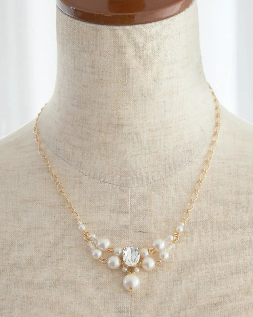 ネックレス結婚式パールアクセサリーパーティーゴージャスショートレディース2連50cm2WAYウェディングシンプルボリュームパールネックレス