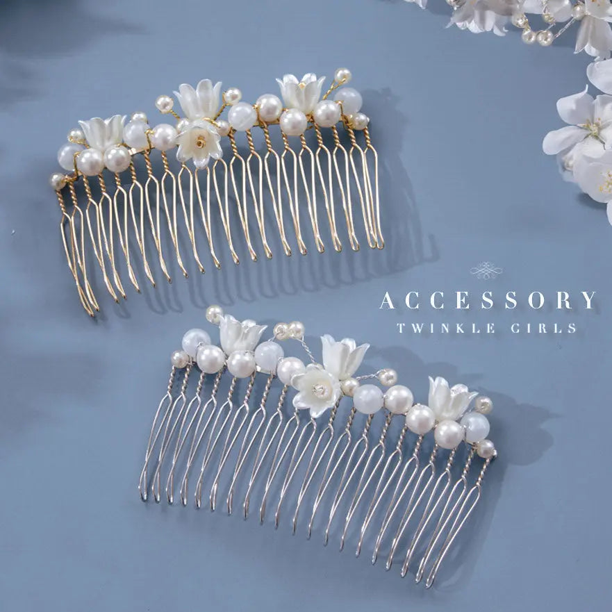 ヘアアクセサリー結婚式パールUピンアクセサリーヘアアクセサリーゲストパーティーヘアアクセゴールドお呼ばれ二次会