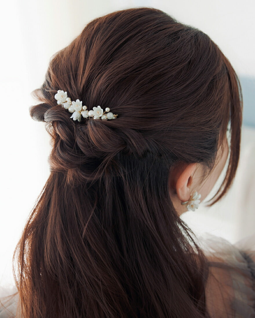 ヘアアクセサリー結婚式パールUピンアクセサリーヘアアクセサリーゲストパーティーヘアアクセゴールドお呼ばれ二次会