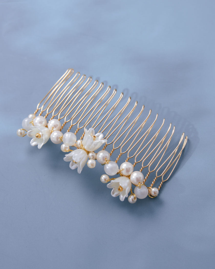 ヘアアクセサリー結婚式パールUピンアクセサリーヘアアクセサリーゲストパーティーヘアアクセゴールドお呼ばれ二次会