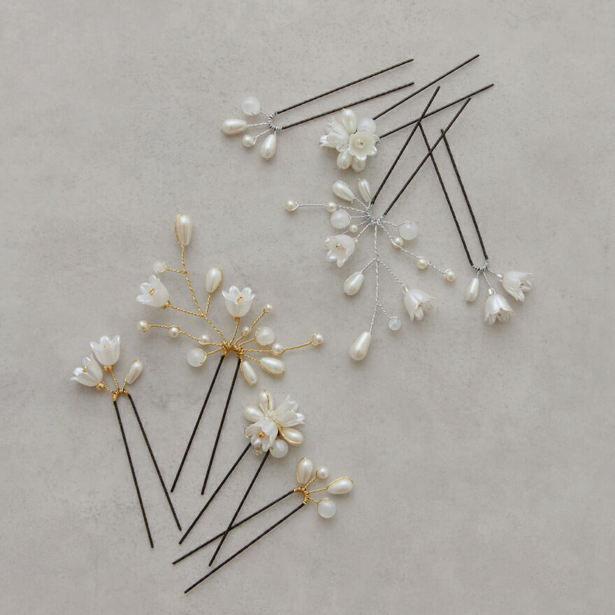 ヘアアクセサリー結婚式パールUピンアクセサリーヘアアクセサリーゲストパーティーヘアアクセゴールドお呼ばれ二次会