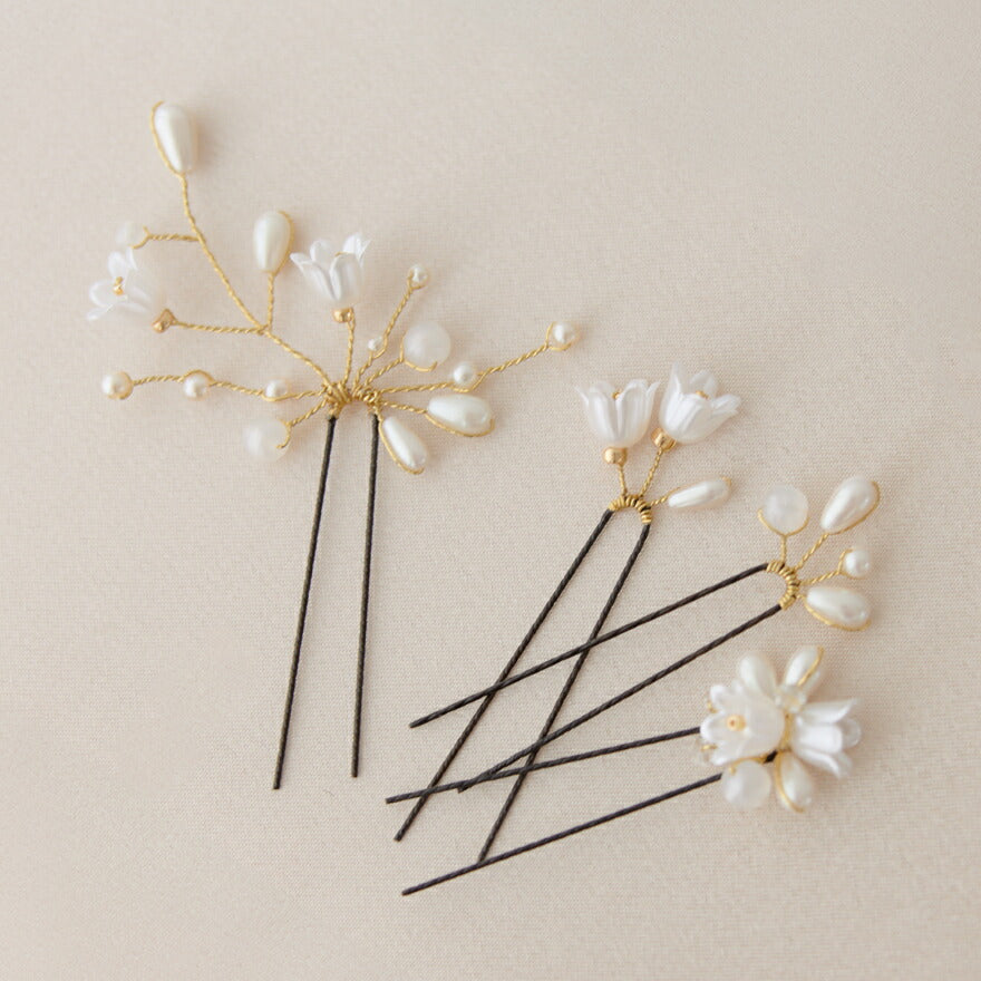 結婚式ヘアアクセサリーパールヘアピンウェディングヘアーアクセサリーお呼ばれゲストヘアピンパーティーヘアアクセ浴衣着物和装花嫁髪飾り二次会