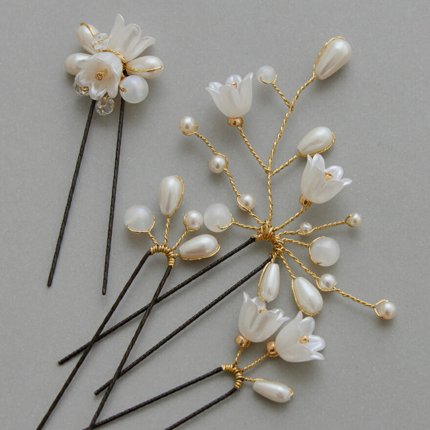 結婚式ヘアアクセサリーパールヘアピンウェディングヘアーアクセサリーお呼ばれゲストヘアピンパーティーヘアアクセ浴衣着物和装花嫁髪飾り二次会