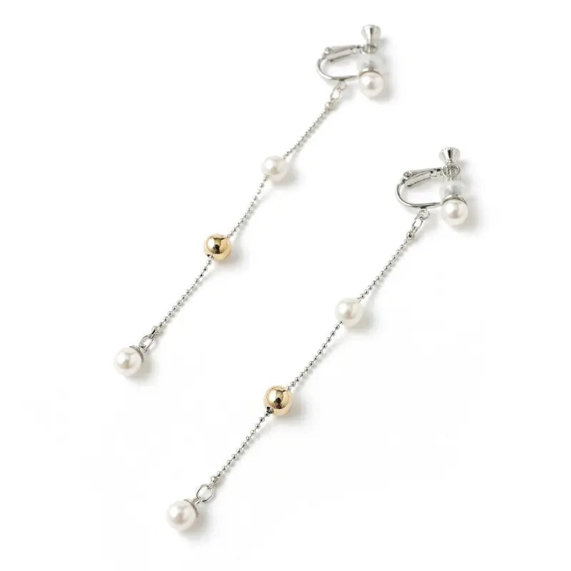 イヤリング結婚式パールアクセサリー揺れるステーションパーティーシンプルレディースウェディングパールイヤリング