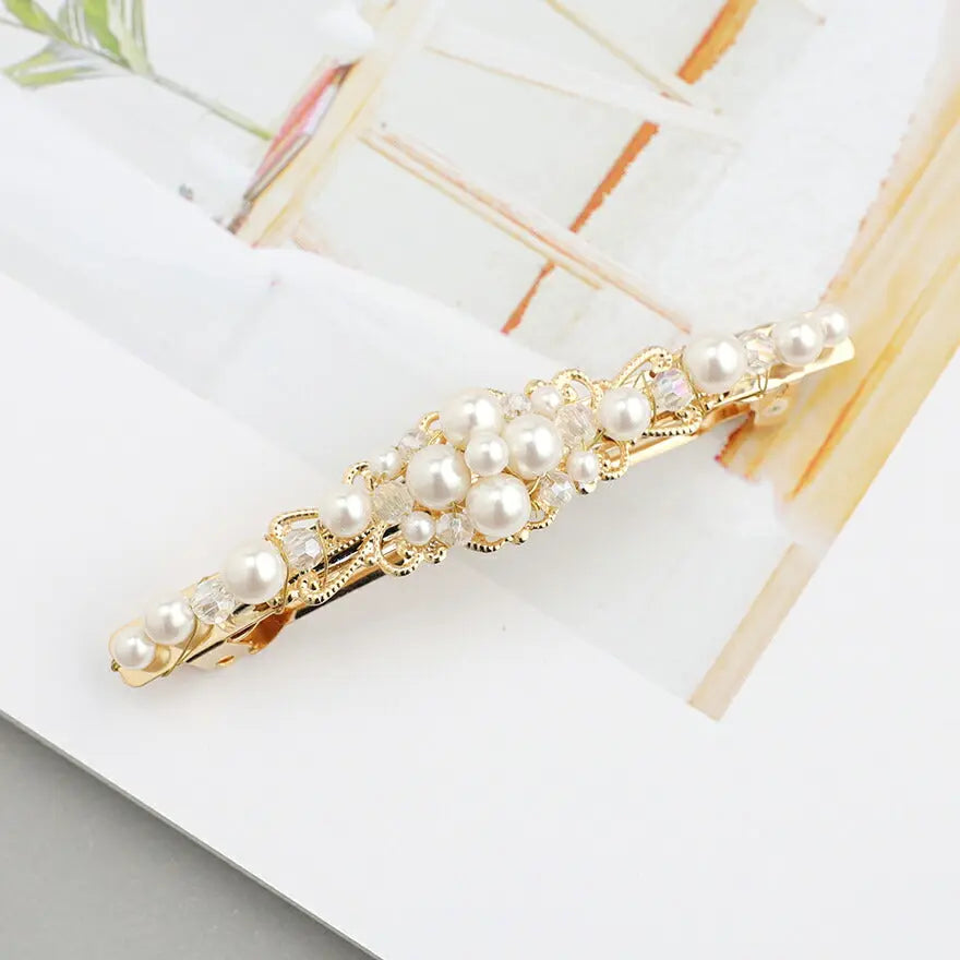 ヘアアクセサリー結婚式パールUピンアクセサリーヘアアクセサリーゲストパーティーヘアアクセゴールドお呼ばれ二次会