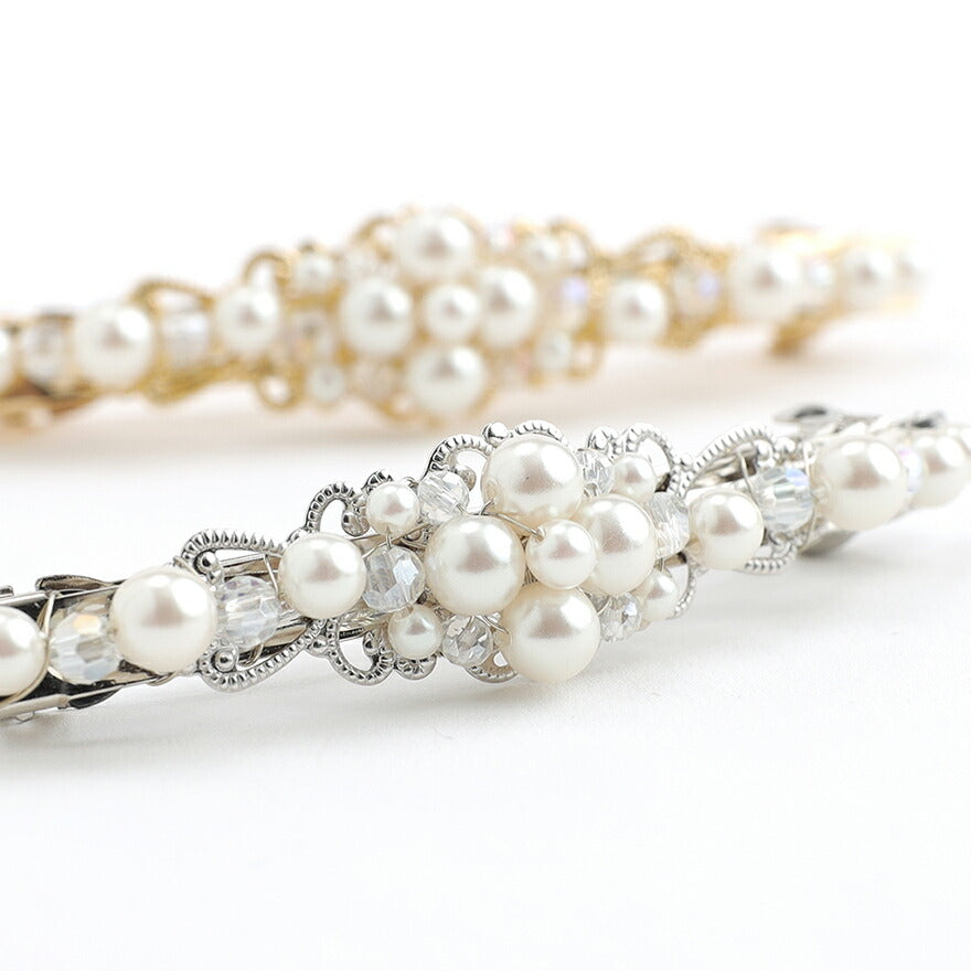 ヘアアクセサリーパールヘアクリップ結婚式ウェディングアクセサリーヘアアクセサリーゲストヘアピンパーティーヘアアクセ浴衣着物和装花嫁髪飾りお呼ばれ二次会