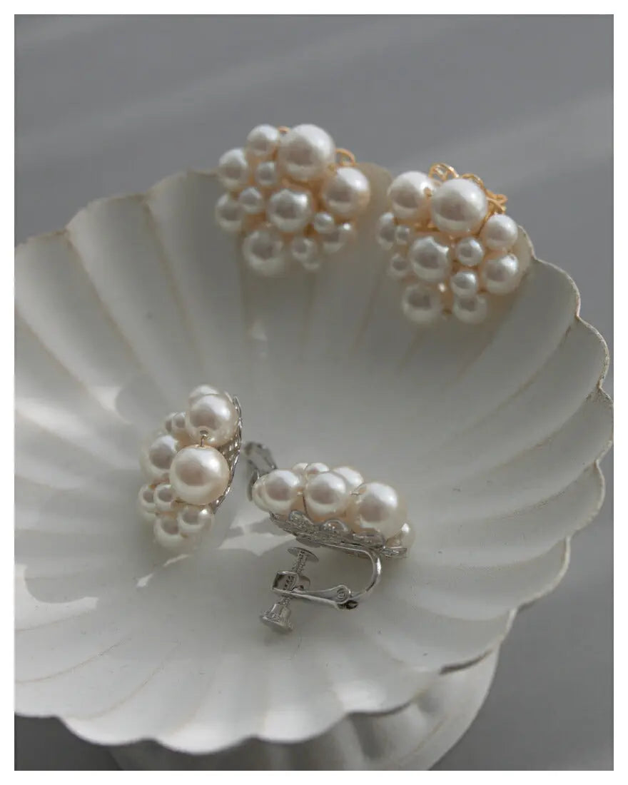 ピアス イヤリング アクセサリー 結婚式 パール ウェディング ニッケルフリー ゲスト 大ぶり パーティー ゴールド/シルバー 和装 花嫁 ボリューム お呼ばれ 二次会 パーティードレス通販TwinkleGIrls