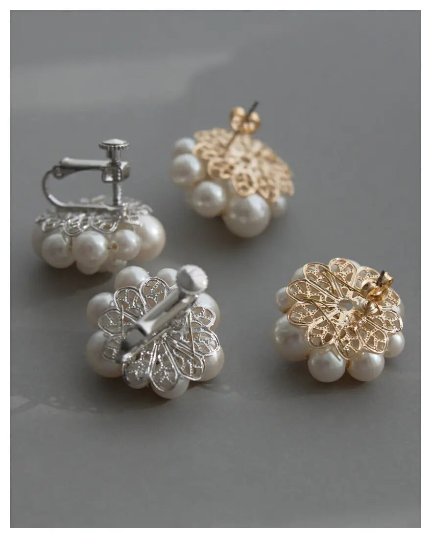 ピアス イヤリング アクセサリー 結婚式 パール ウェディング ニッケルフリー ゲスト 大ぶり パーティー ゴールド/シルバー 和装 花嫁 ボリューム お呼ばれ 二次会 パーティードレス通販TwinkleGIrls