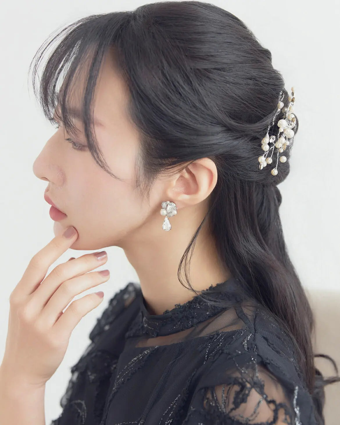 ヘアアクセサリー結婚式パールUピンアクセサリーヘアアクセサリーゲストパーティーヘアアクセゴールドお呼ばれ二次会