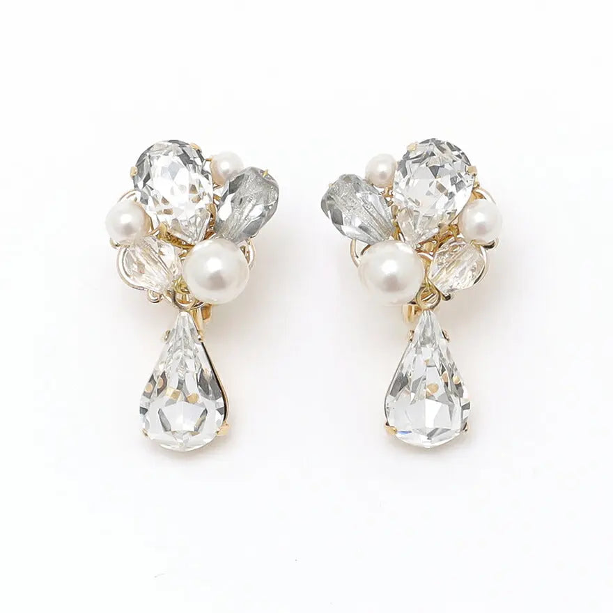 イヤリング ピアス 結婚式 パール アクセサリー ウェディング ニッケルフリー ゲスト 大ぶり 揺れる パーティー ゴールド/シルバー 和装 花嫁 ボリューム お呼ばれ 二次会 パーティードレス通販TwinkleGIrls