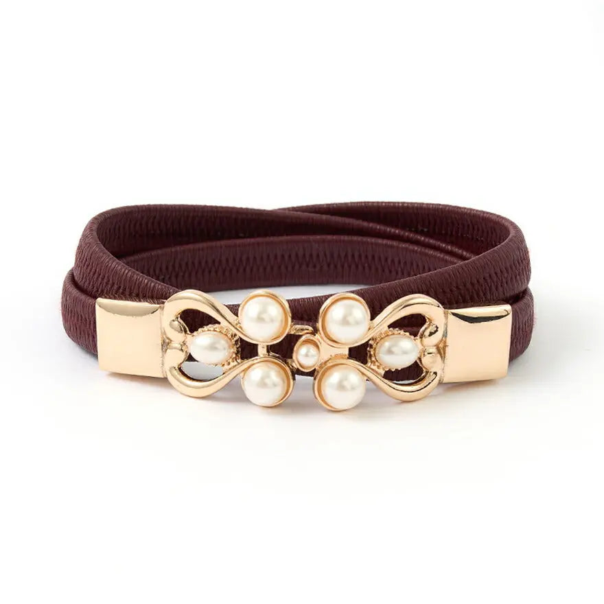 ベルト 結婚式 お呼ばれ 細ベルト パーティードレス ドレス ワンピース レディース パール ゴム パーティーパールベルト おしゃれ ウエストマーク お宮参り お茶会 観劇 パーティードレス通販TwinkleGIrls