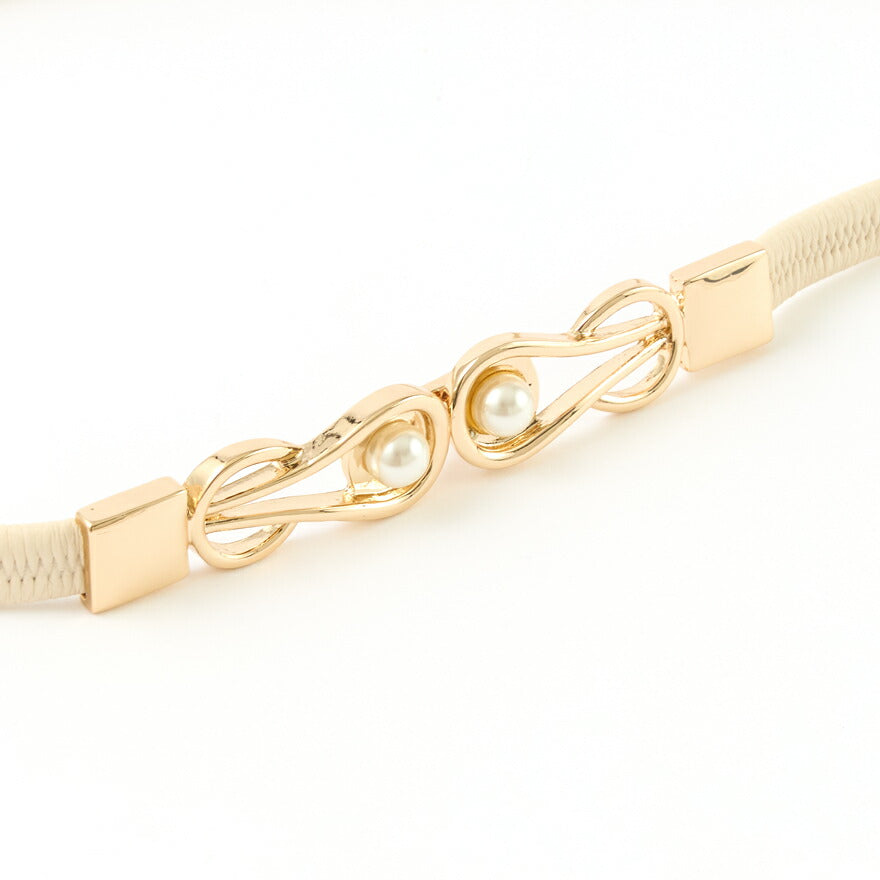 ベルト結婚式お呼ばれ細ベルトパーティードレスドレスワンピースレディースパールゴムパーティーパールベルトおしゃれウエストマークお宮参りお茶会観劇