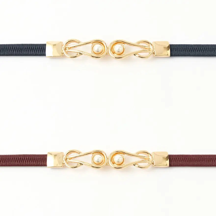 ベルト結婚式お呼ばれ細ベルトパーティードレスドレスワンピースレディースパールゴムパーティーパールベルトおしゃれウエストマークお宮参りお茶会観劇