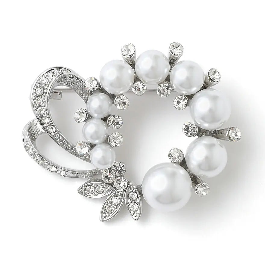 ブローチパールセレモニー結婚式上品入園式卒園式入学式卒業式パーティー披露宴シルバーシンプル