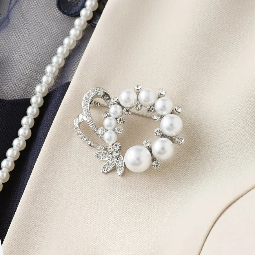 ブローチパールセレモニー結婚式上品入園式卒園式入学式卒業式パーティー披露宴シルバーシンプル