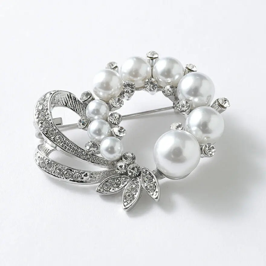 ブローチパールセレモニー結婚式上品入園式卒園式入学式卒業式パーティー披露宴シルバーシンプル