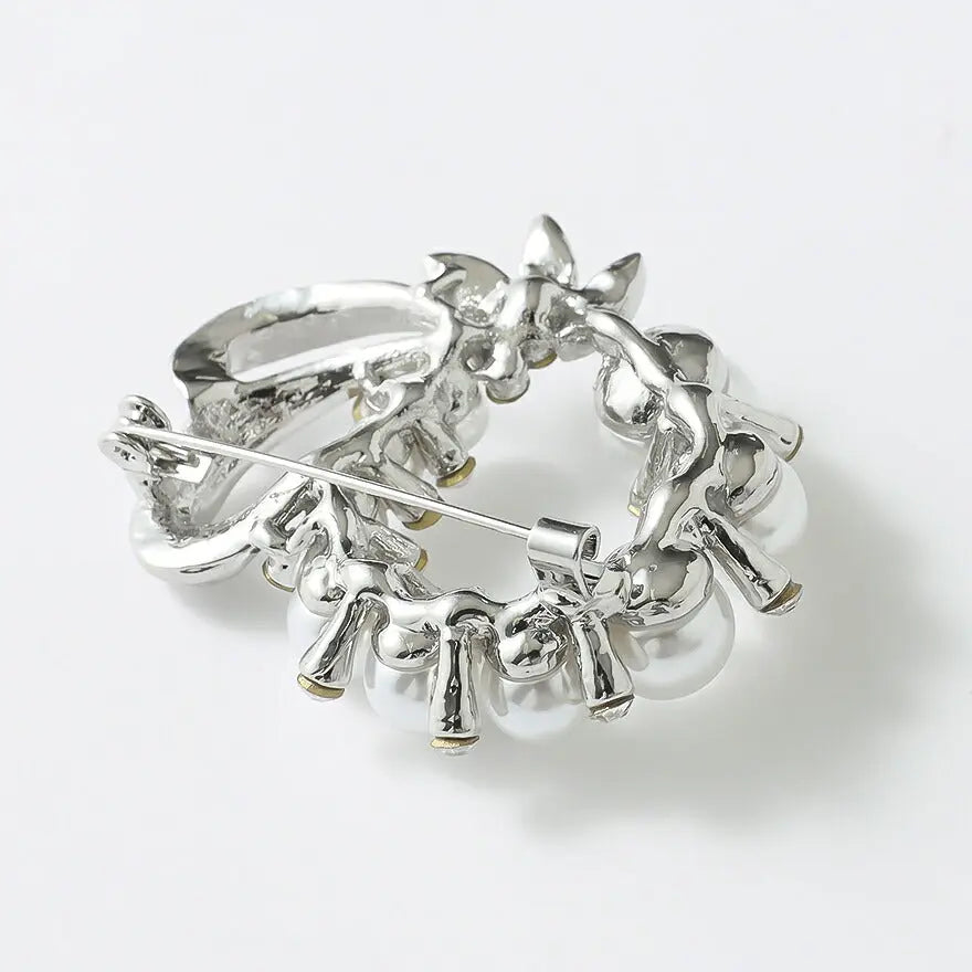 ブローチパールセレモニー結婚式上品入園式卒園式入学式卒業式パーティー披露宴シルバーシンプル