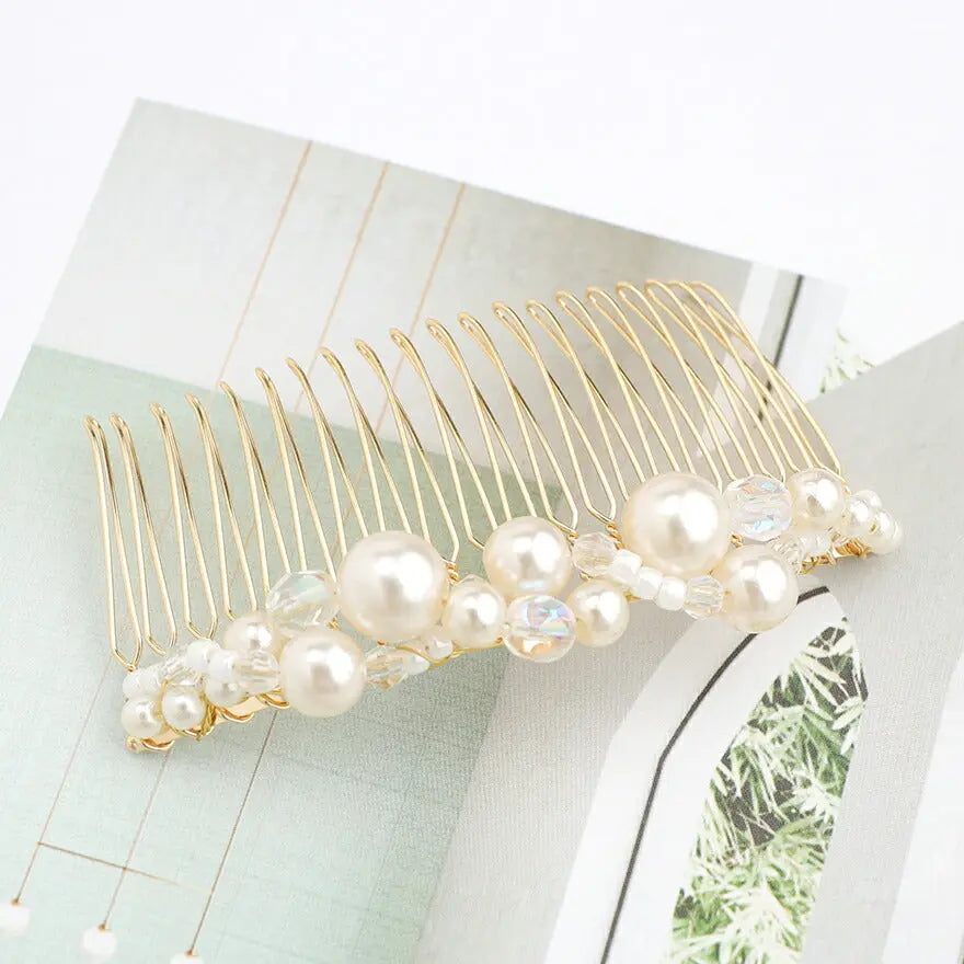 ヘアアクセサリー結婚式パールUピンアクセサリーヘアアクセサリーゲストパーティーヘアアクセゴールドお呼ばれ二次会