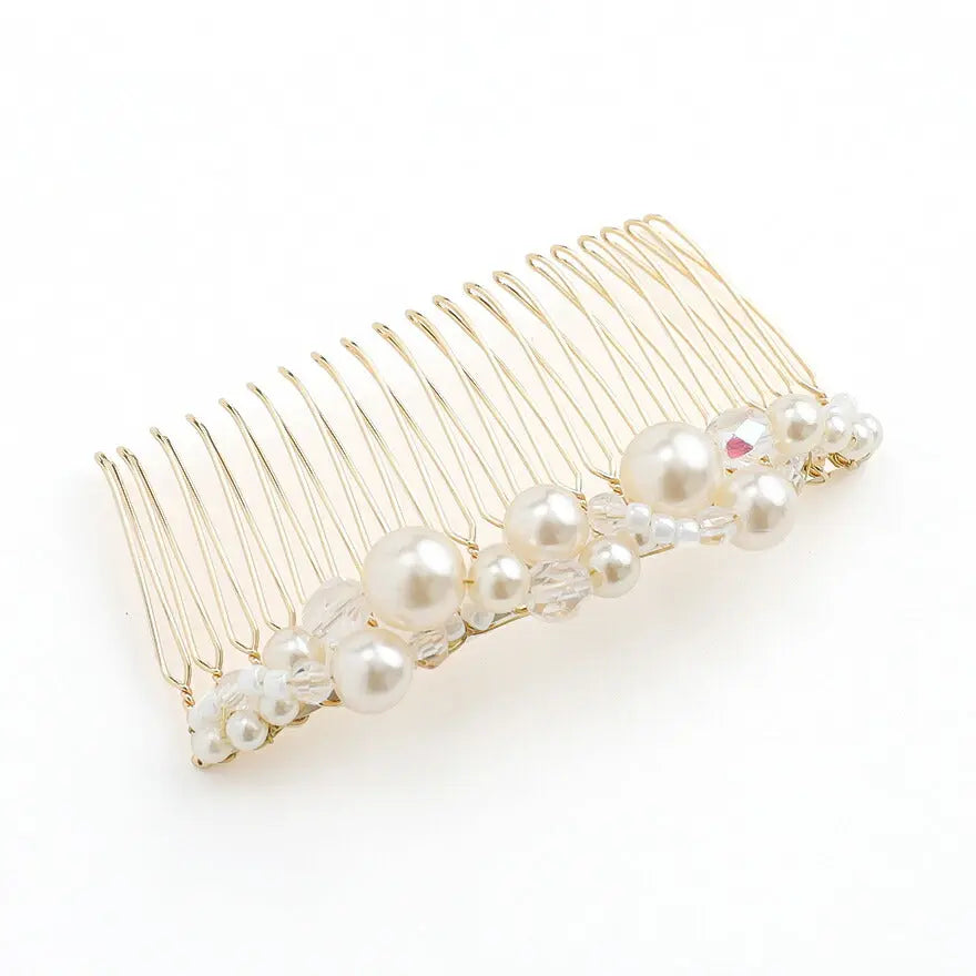 ヘアアクセサリー結婚式パールコームウェディングアクセサリーヘアアクセサリーゲストヘアピンパーティーヘアアクセ浴衣着物和装花嫁髪飾りお呼ばれ二次会