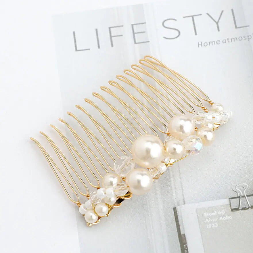 ヘアアクセサリー結婚式パールUピンアクセサリーヘアアクセサリーゲストパーティーヘアアクセゴールドお呼ばれ二次会
