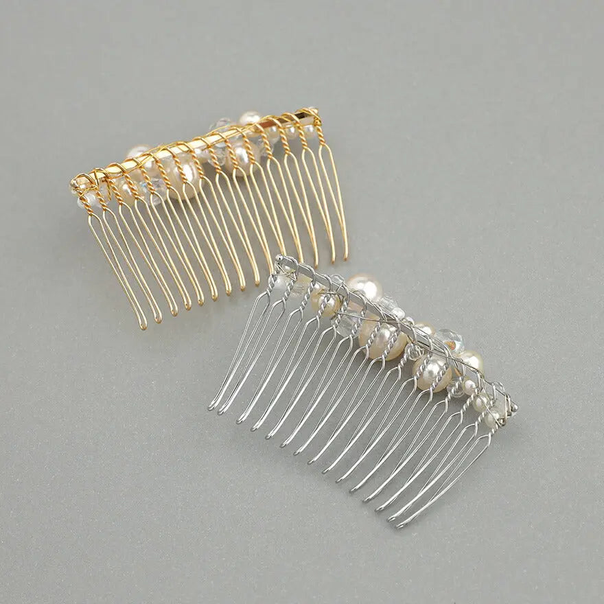 ヘアアクセサリー結婚式パールUピンアクセサリーヘアアクセサリーゲストパーティーヘアアクセゴールドお呼ばれ二次会