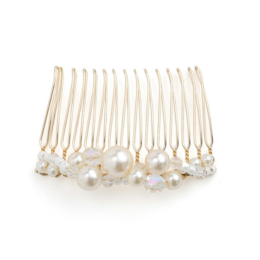 ヘアアクセサリー結婚式パールUピンアクセサリーヘアアクセサリーゲストパーティーヘアアクセゴールドお呼ばれ二次会