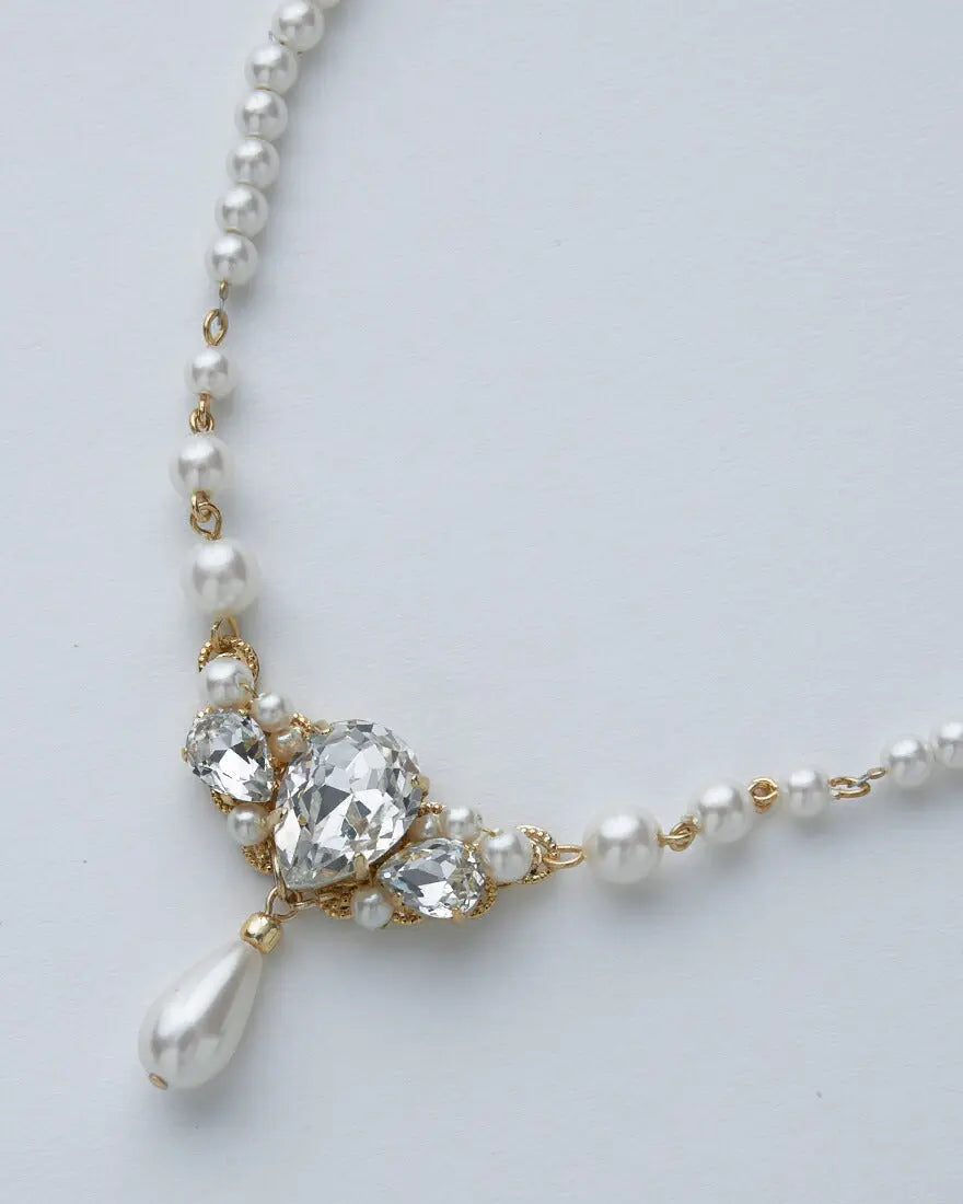 ネックレス結婚式パールアクセサリーパーティーゴージャスショートレディース2連50cm2WAYウェディングシンプルボリュームパールネックレス