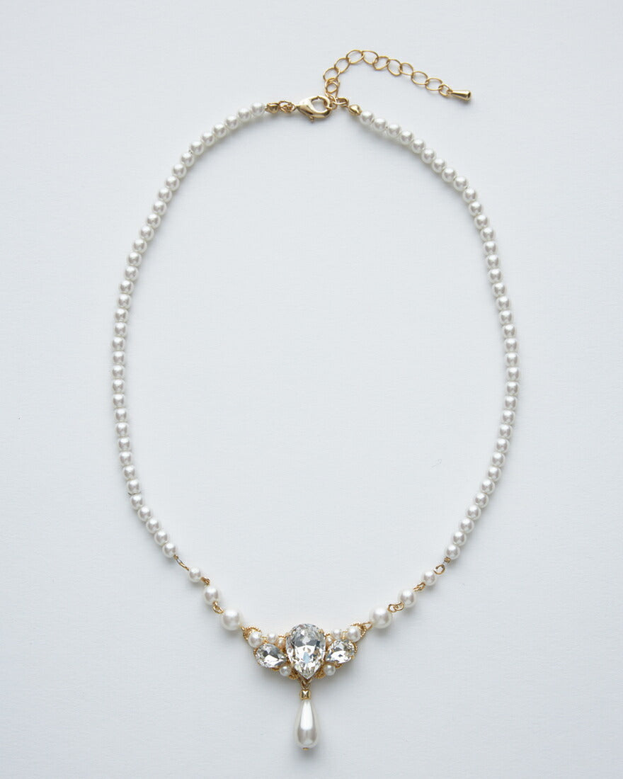 ネックレス結婚式パールアクセサリーパーティーゴージャスショートレディース2連50cm2WAYウェディングシンプルボリュームパールネックレス