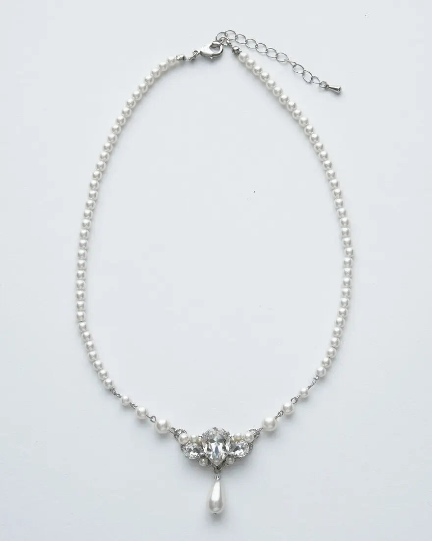 ネックレス結婚式パールアクセサリーパーティーゴージャスショートレディース2連50cm2WAYウェディングシンプルボリュームパールネックレス