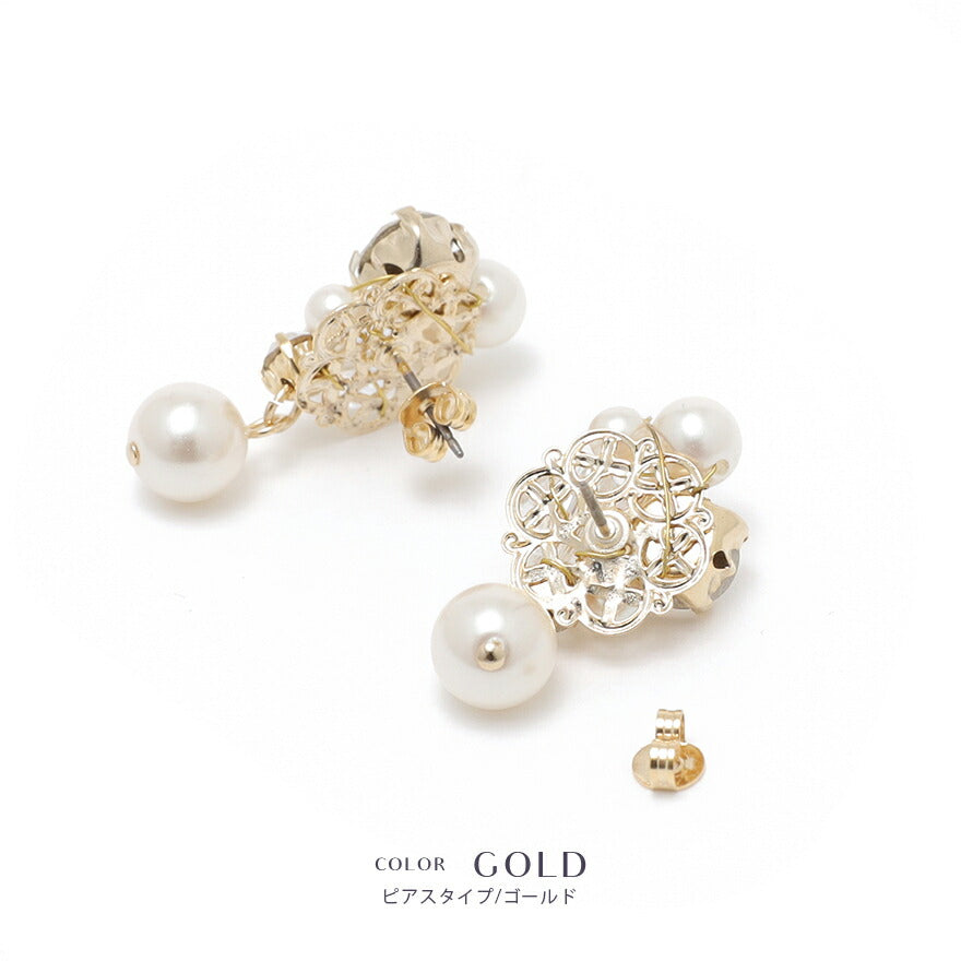 ヘアアクセサリー結婚式パールUピンアクセサリーヘアアクセサリーゲストパーティーヘアアクセゴールドお呼ばれ二次会