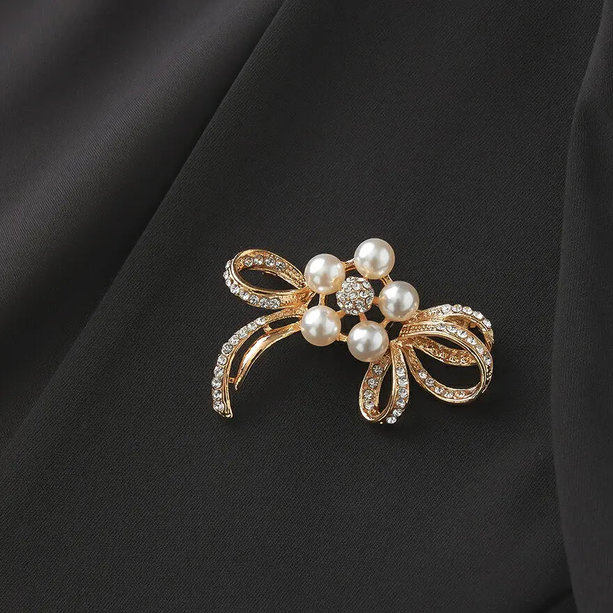 ブローチパールセレモニー結婚式上品入園式卒園式入学式卒業式パーティー披露宴ゴールドシンプル
