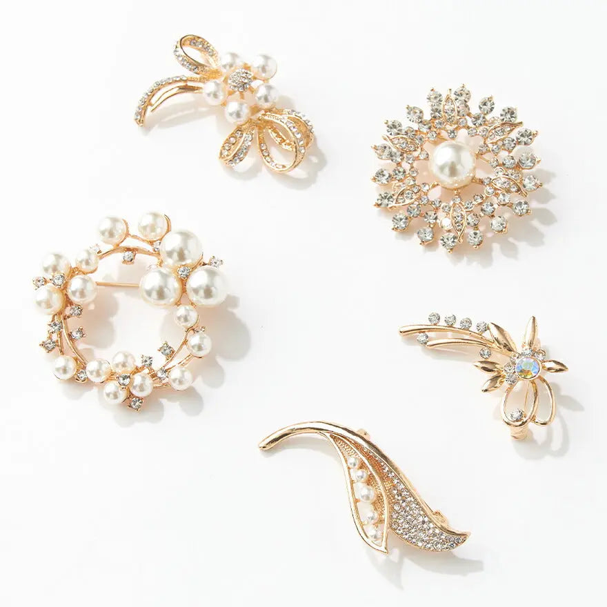 ブローチパールセレモニー結婚式上品入園式卒園式入学式卒業式パーティー披露宴ゴールドシンプル