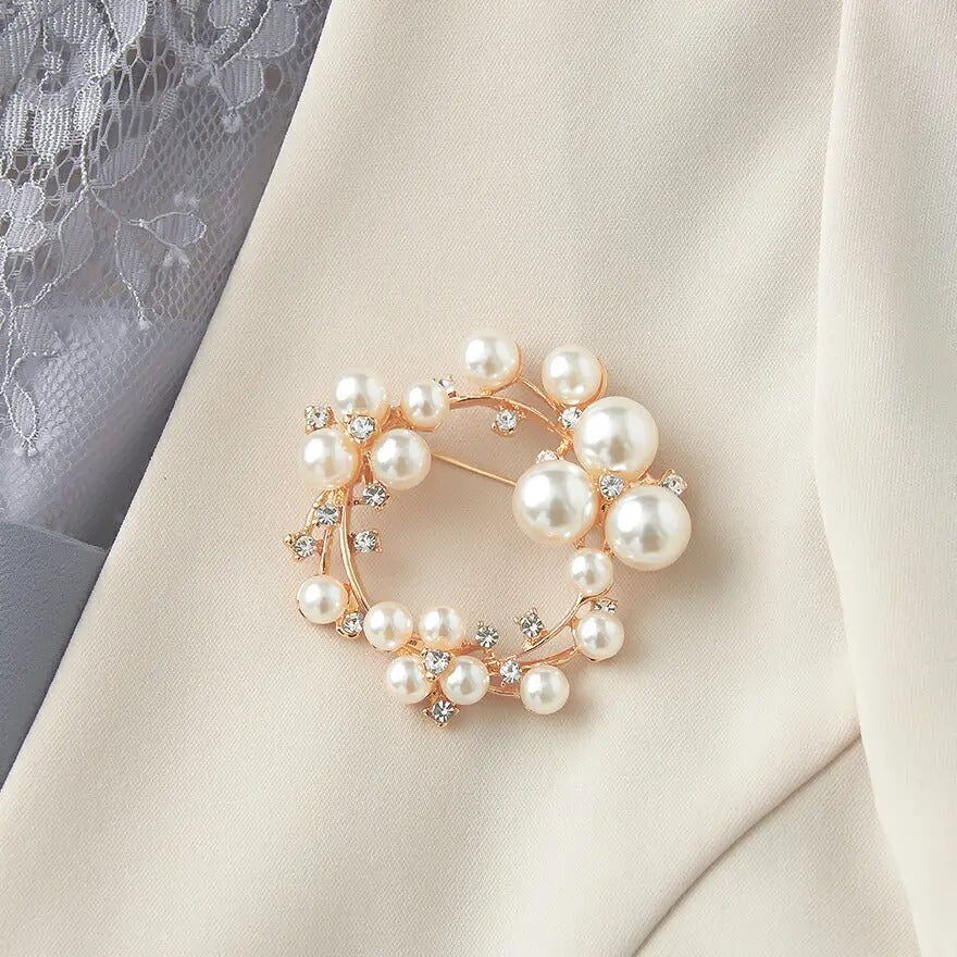 ブローチパールセレモニー結婚式上品入園式卒園式入学式卒業式パーティー披露宴ゴールドシンプル