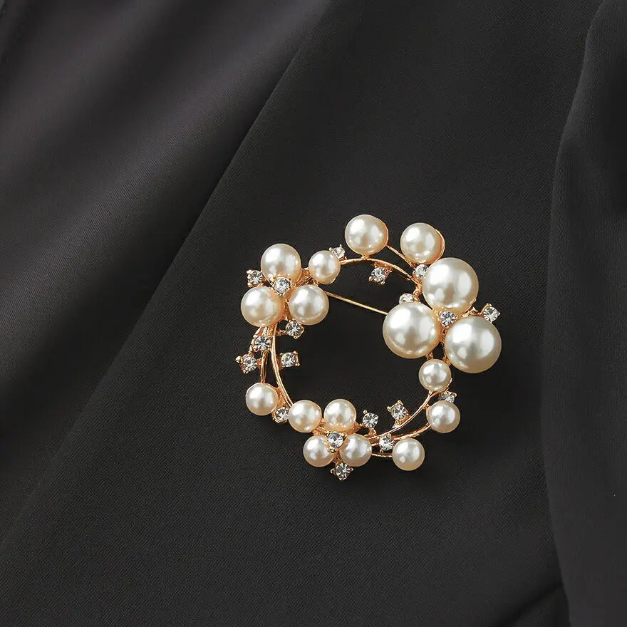 ブローチパールセレモニー結婚式上品入園式卒園式入学式卒業式パーティー披露宴ゴールドシンプル