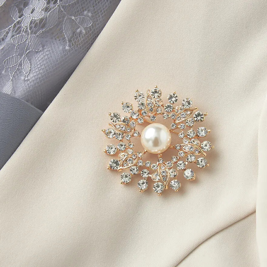 ブローチパールセレモニー結婚式上品入園式卒園式入学式卒業式パーティー披露宴ゴールドシンプル