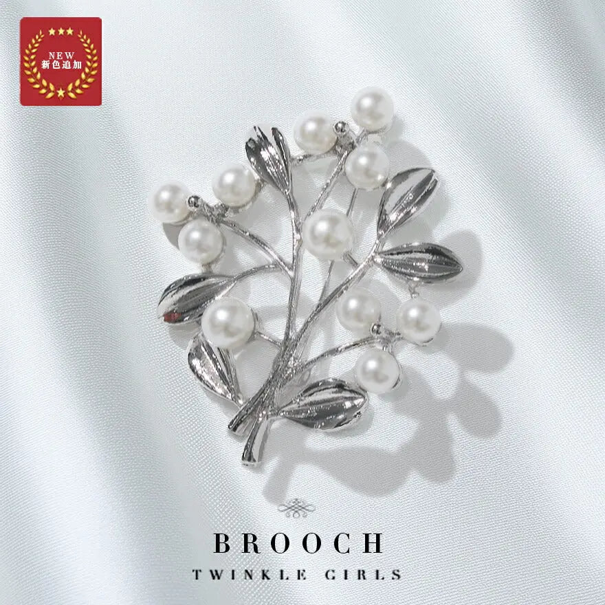 ブローチパールセレモニー結婚式上品入園式卒園式入学式卒業式パーティー披露宴シルバーシンプル