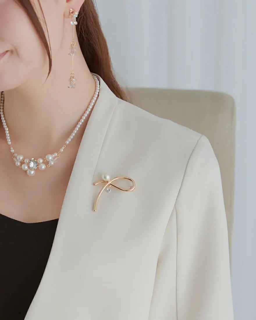 ブローチ パール レディース ジャケット セレモニー 結婚式 上品 入園式 卒園式 入学式 卒業式  パーティー 披露宴 ゴールド シンプル パーティードレス通販TwinkleGIrls