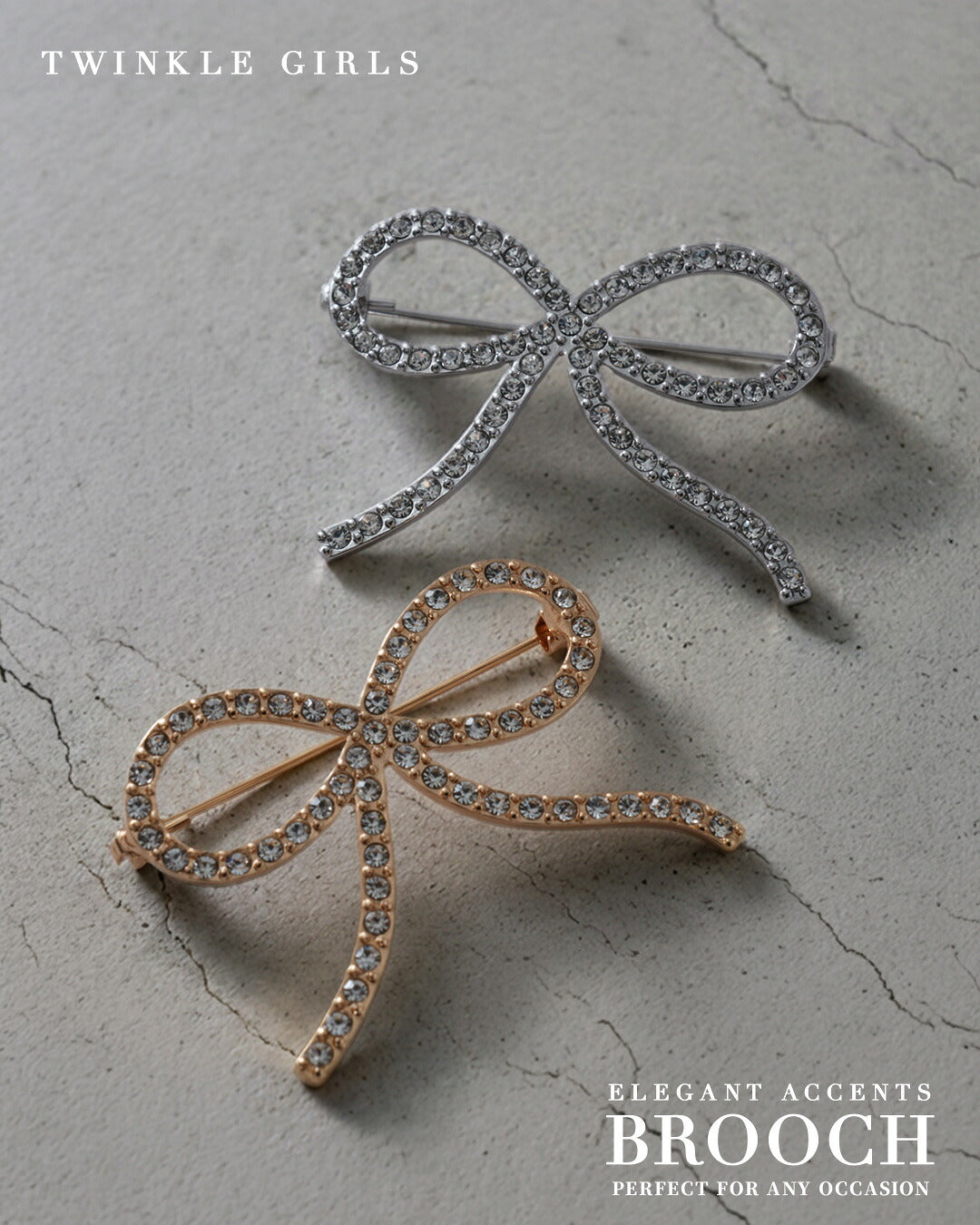 ブローチフォーマル卒業式入学式卒園式入園式コサージュ代わりリボンビジューラインストーンおしゃれピンセレモニーママスーツ結婚式お呼ばれ母ママ華奢上品大人エレガントゴールドシルバージャケットアクセント高見え