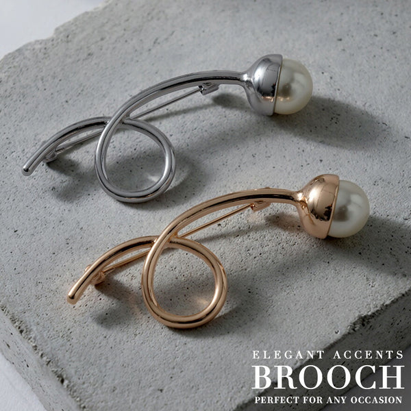 滑らかな曲線美。大粒パールの洗練ブローチ｜卒業式 入学式 フォーマル セレモニー ママスーツ コサージュ代わり