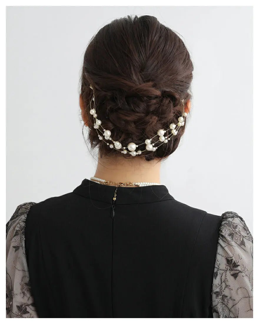 ヘアアクセサリー結婚式パールUピンアクセサリーヘアアクセサリーゲストパーティーヘアアクセゴールドお呼ばれ二次会