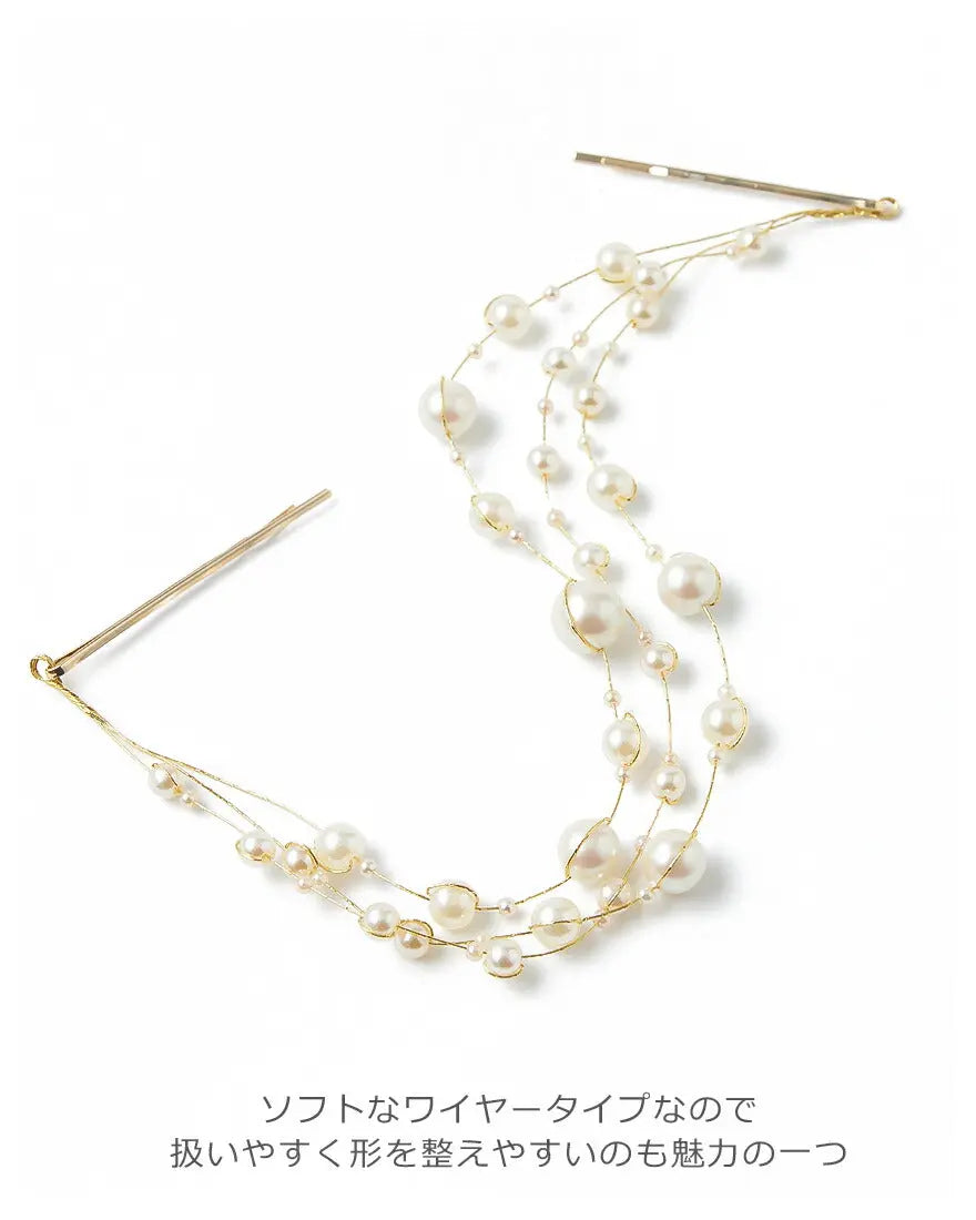 ヘアカフポニーフック結婚式ヘアアクセサリーパールヘアーカフウェディングヘアーアクセサリーお呼ばれゲストヘアピンパーティーヘアアクセ浴衣着物和装花嫁髪飾り二次会